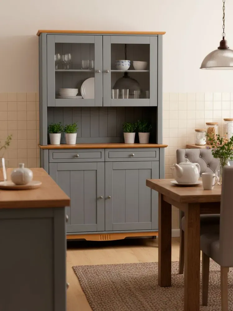 Буфет из массива сосны Пенни серый 7046/антик 24