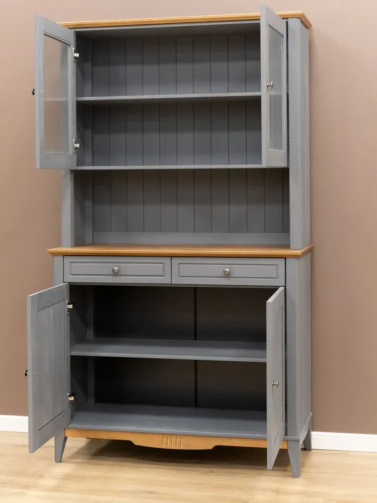 Буфет из массива сосны Пенни серый 7046/антик 24