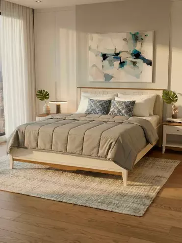   Кровать из натурального дерева Пенни 1600x2000 белый воск-антик 24   