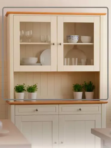 Надстройка буфета с дверцами Пенни белый воск/антик 24