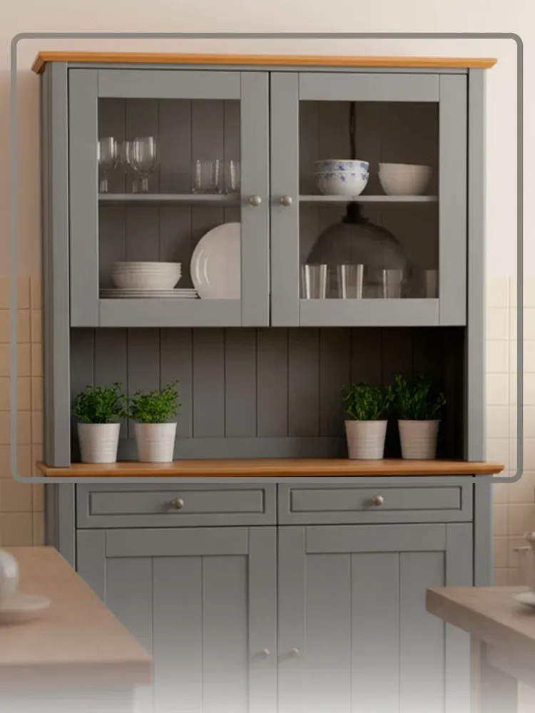 Надстройка буфета массив сосны Пенни серый 7046/антик 24