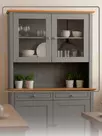 Надстройка буфета массив сосны Пенни серый 7046/антик 24