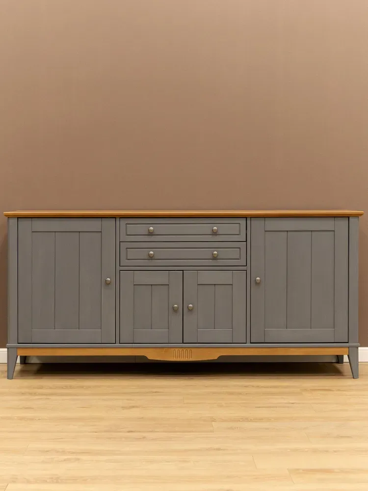 Тумба с двумя ящиками 222 Пенни серый 7046/антик 24