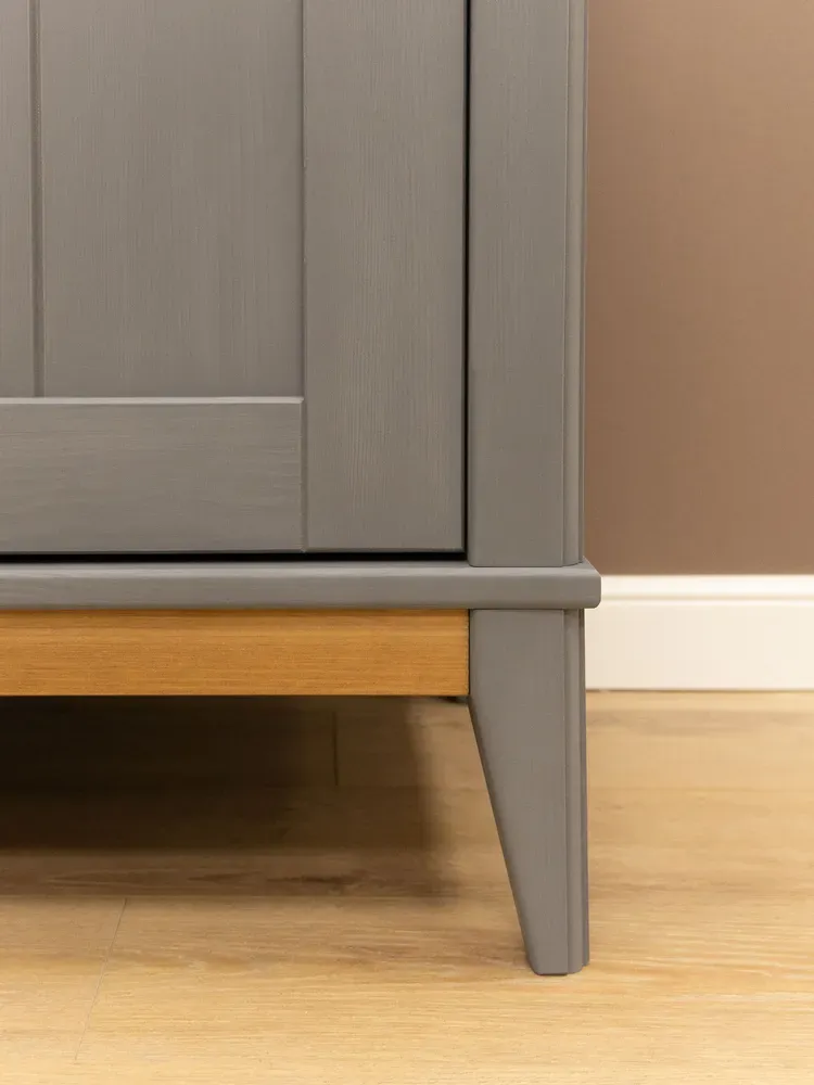 Тумба с двумя ящиками 222 Пенни серый 7046/антик 24