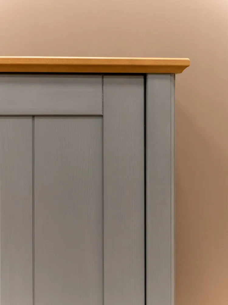 Тумба с двумя ящиками 222 Пенни серый 7046/антик 24