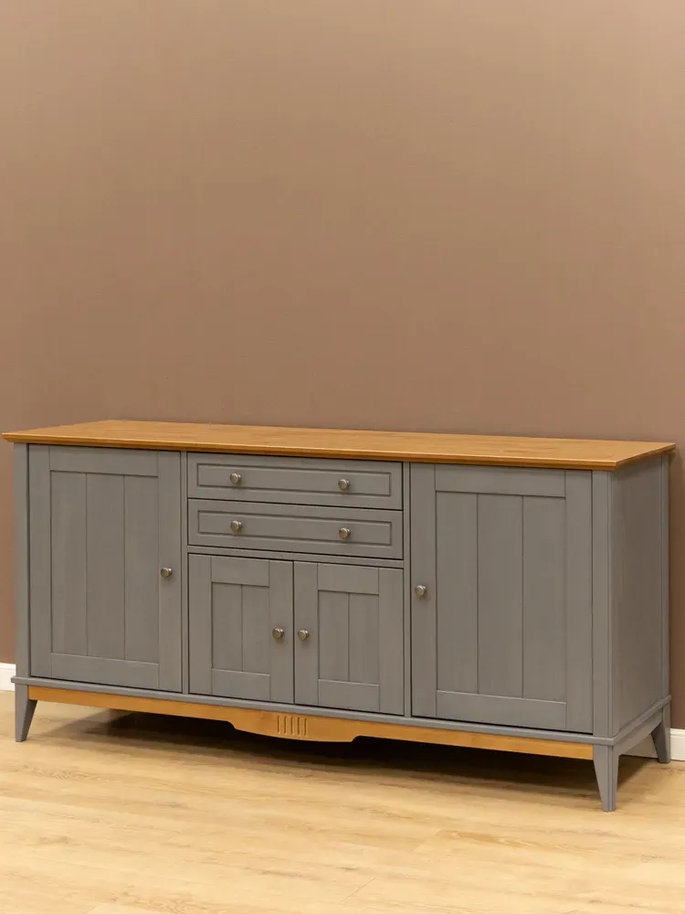 Тумба с двумя ящиками 222 Пенни серый 7046/антик 24