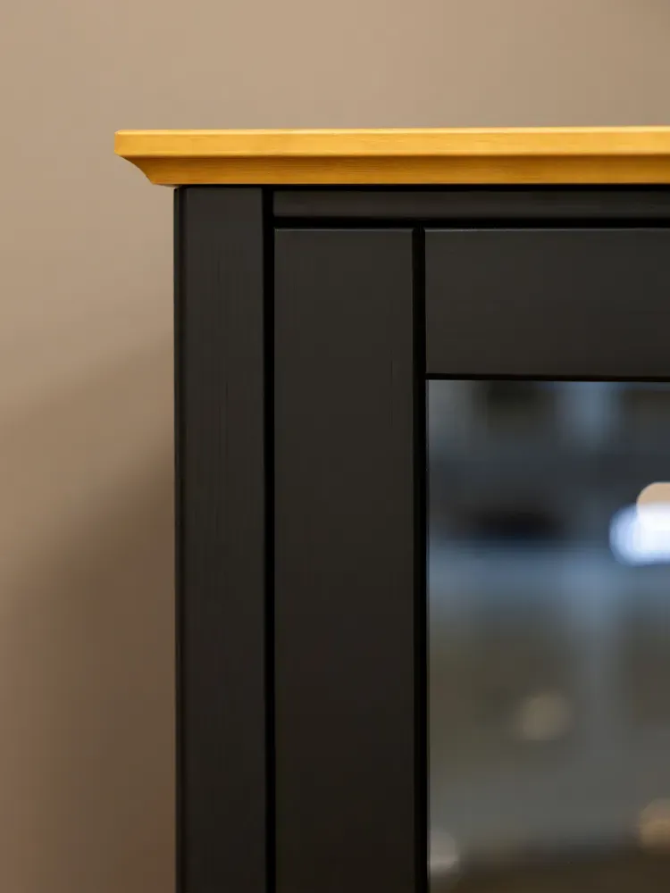 Шкаф для посуды натуральное дерево 11 Пенни блэк/антик 24