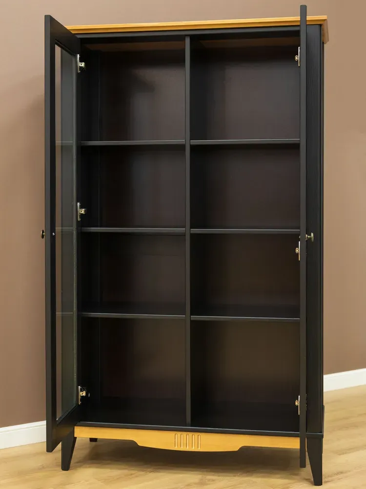 Шкаф для посуды натуральное дерево 11 Пенни блэк/антик 24