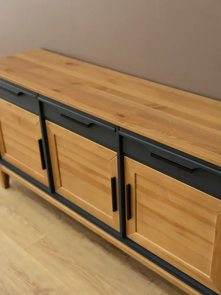 Тумба с дверками 33 Гранада серый 7016/антик 24