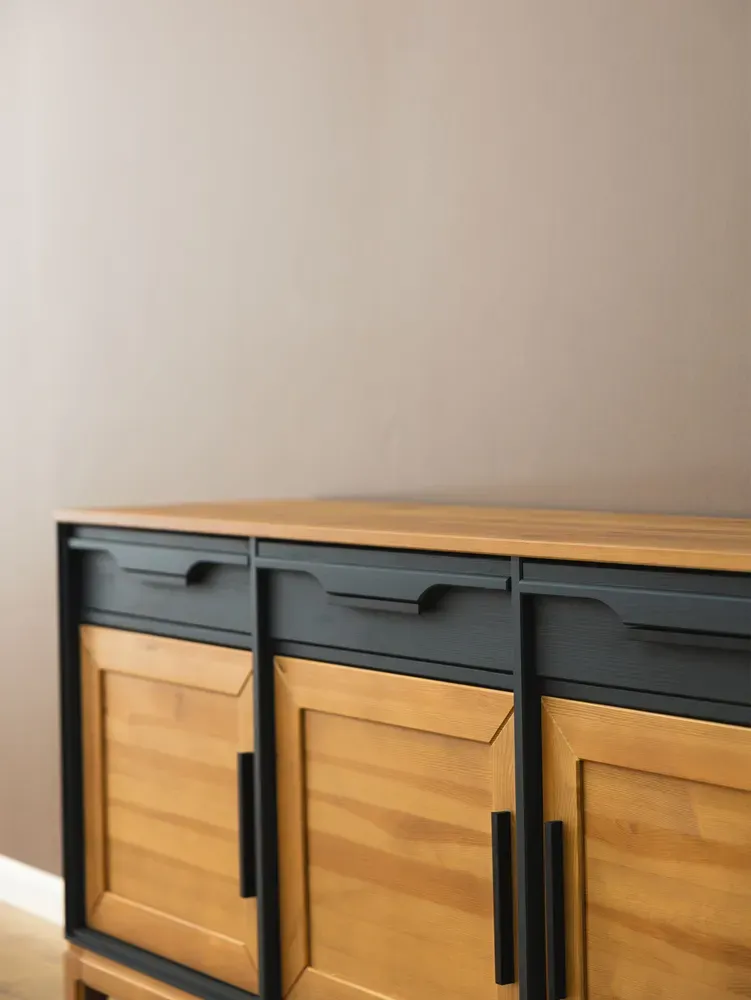 Тумба с дверками 33 Гранада серый 7016/антик 24