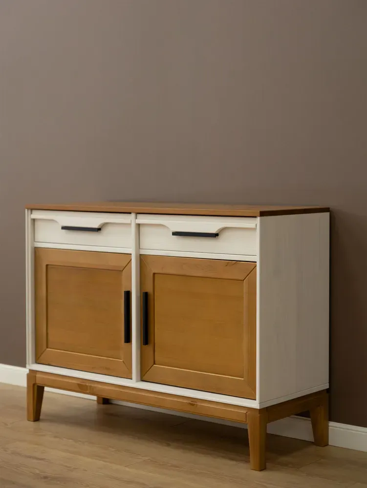 Тумба с 2 ящиками 22 Гранада белый воск/антик 24