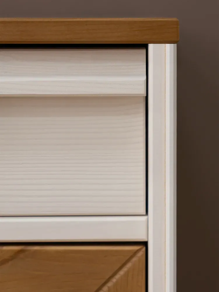 Тумба с 2 ящиками 22 Гранада белый воск/антик 24