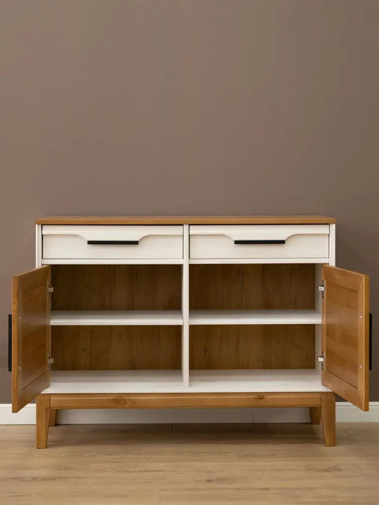 Тумба с 2 ящиками 22 Гранада белый воск/антик 24