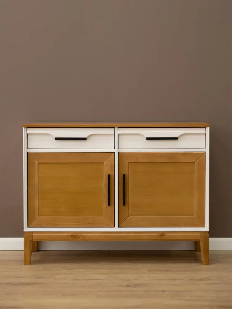 Тумба с 2 ящиками 22 Гранада белый воск/антик 24