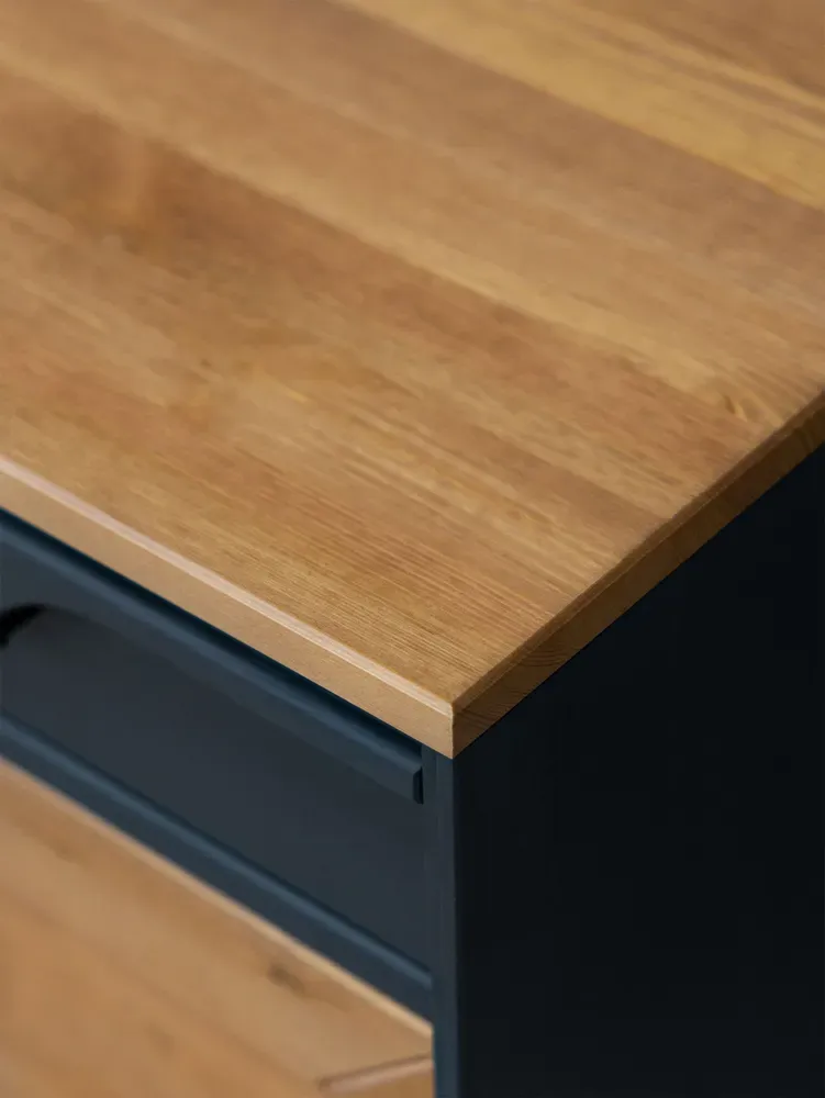 Тумба с 2 ящиками 22 Гранада серый 7016/антик 24