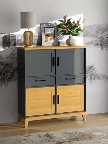 Шкаф массив сосны для посуды 42 Гранада серый 7016/антик 24