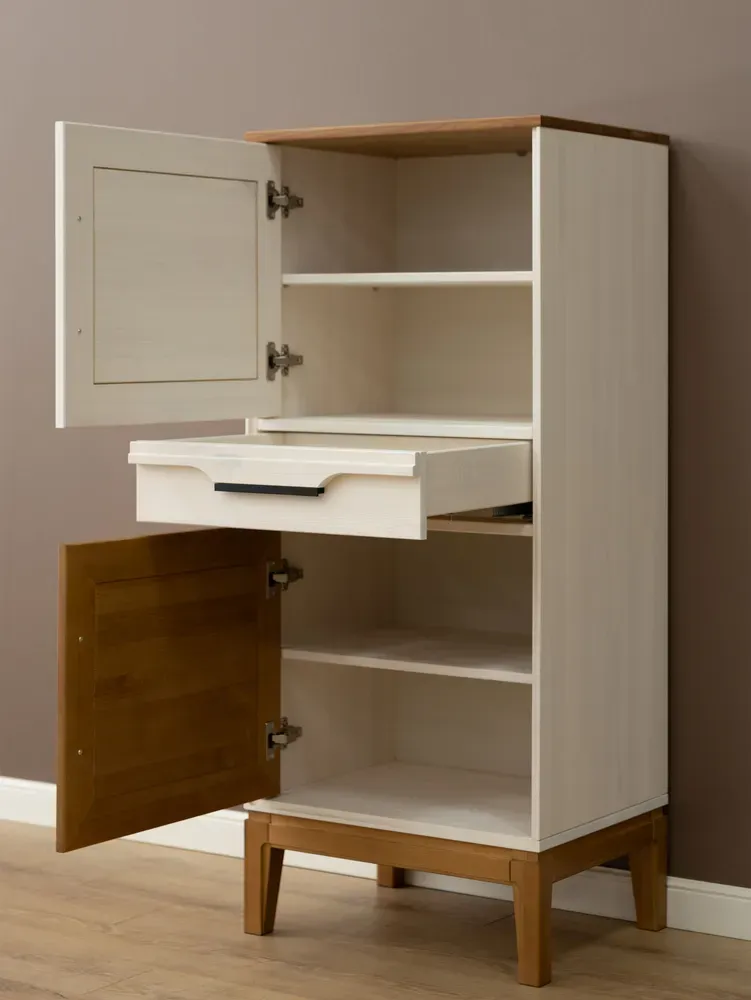 Шкаф буфет для посуды 21 Гранада белый воск/антик 24