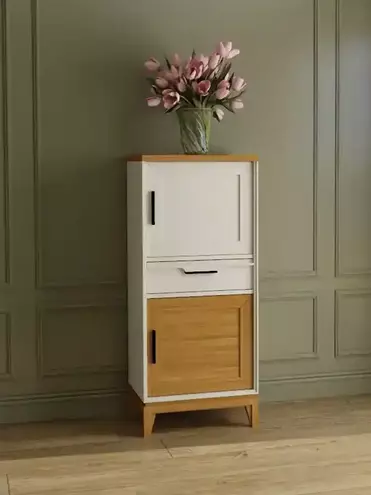 Шкаф буфет для посуды 21 Гранада белый воск/антик 24