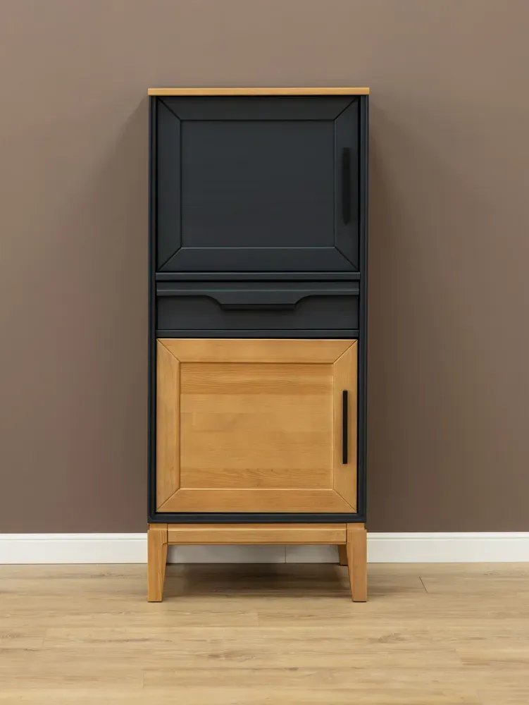 Шкаф буфет напольный для посуды 21 Гранада серый 7016/антик 24