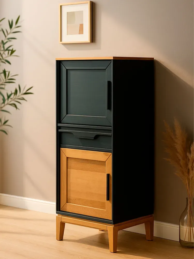 Шкаф буфет напольный для посуды 21 Гранада серый 7016/антик 24