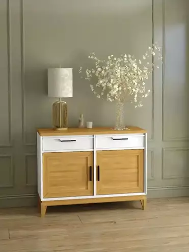 Тумба с 2 ящиками 22 Гранада белый воск/антик 24