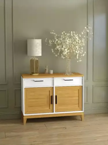 Тумба с 2 ящиками 22 Гранада белый воск/антик 24