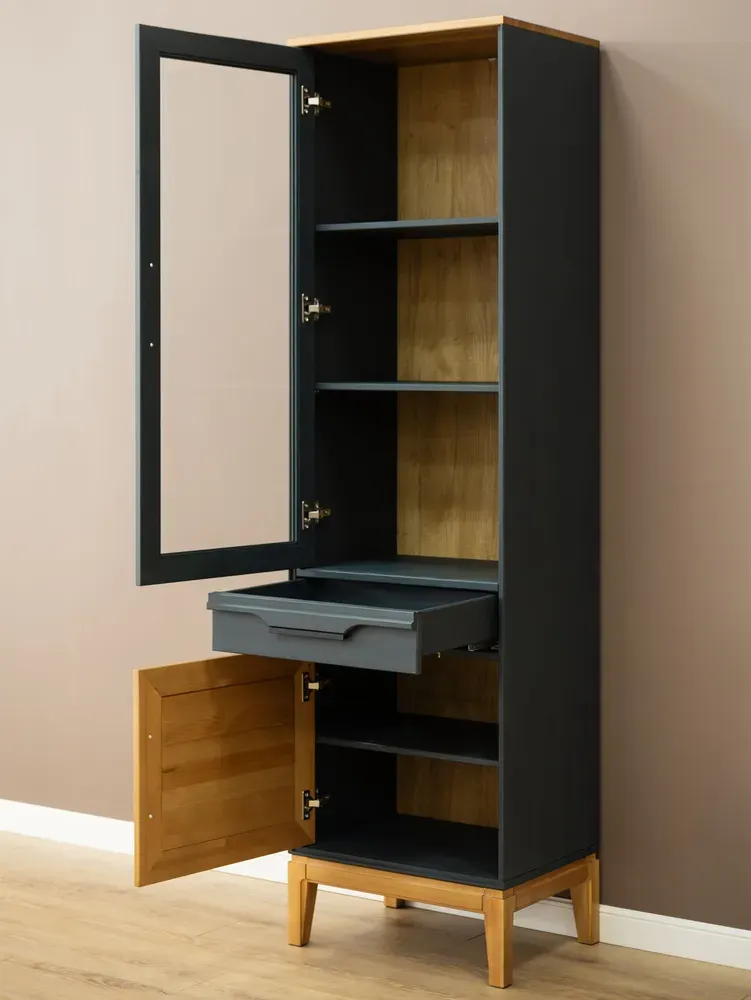 Шкаф для посуды 111 Гранада серый 7016/антик 24