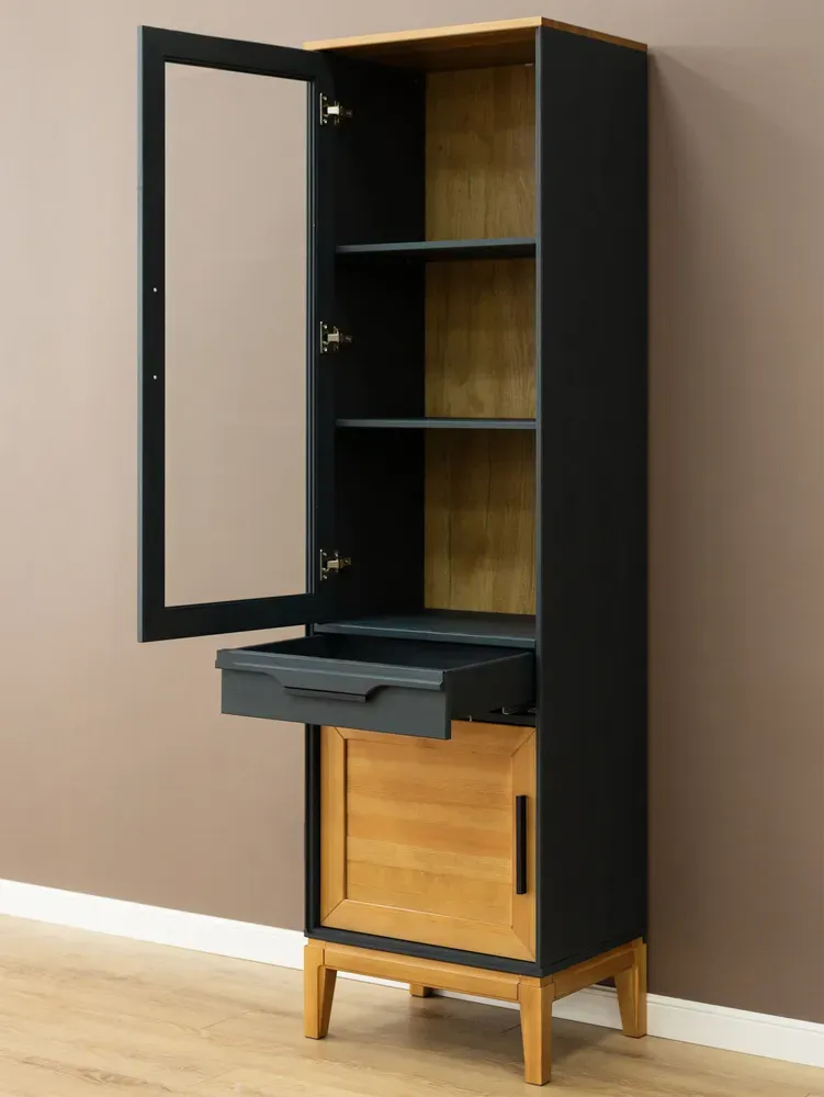 Шкаф для посуды 111 Гранада серый 7016/антик 24