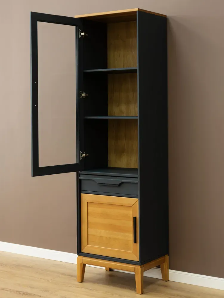 Шкаф для посуды 111 Гранада серый 7016/антик 24