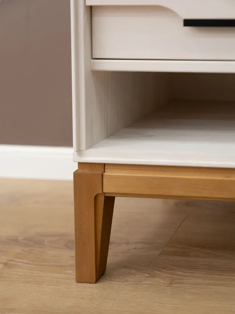 Тумба ТВ с полками 03 Гранада белый воск/антик 24