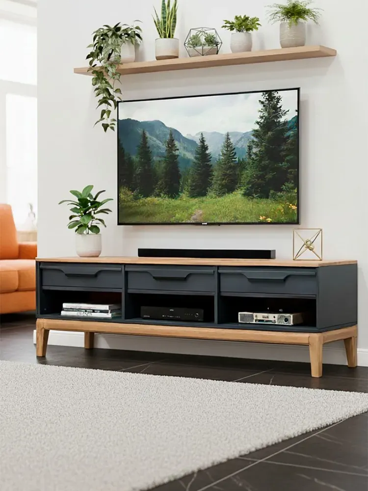 Тумба ТВ с ящиками 03 Гранада серый 7016/антик 24