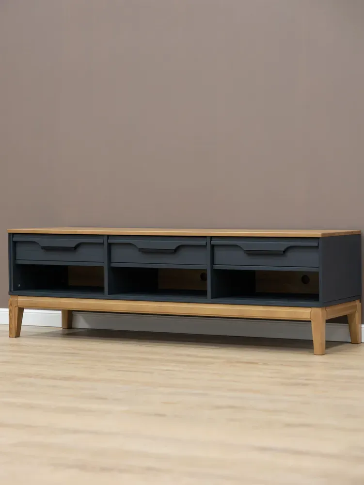 Тумба ТВ с ящиками 03 Гранада серый 7016/антик 24