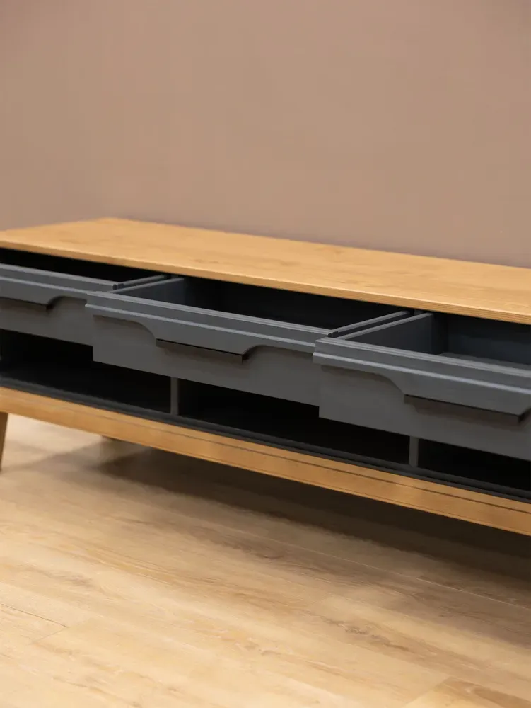 Тумба ТВ с ящиками 03 Гранада серый 7016/антик 24