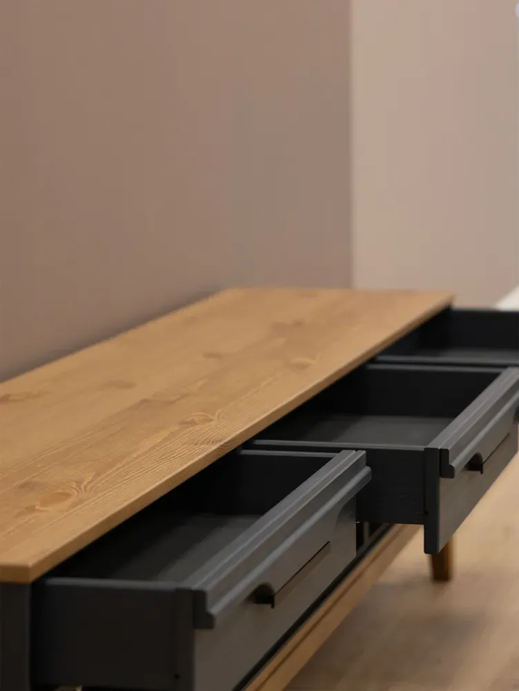 Тумба ТВ с ящиками 03 Гранада серый 7016/антик 24