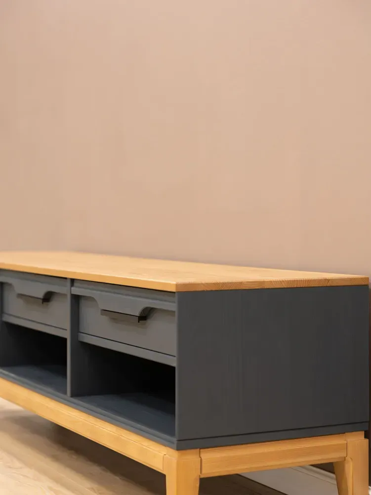 Тумба ТВ с ящиками 03 Гранада серый 7016/антик 24