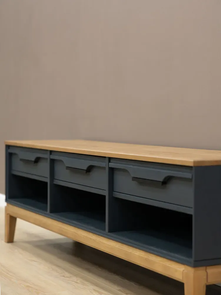 Тумба ТВ с ящиками 03 Гранада серый 7016/антик 24