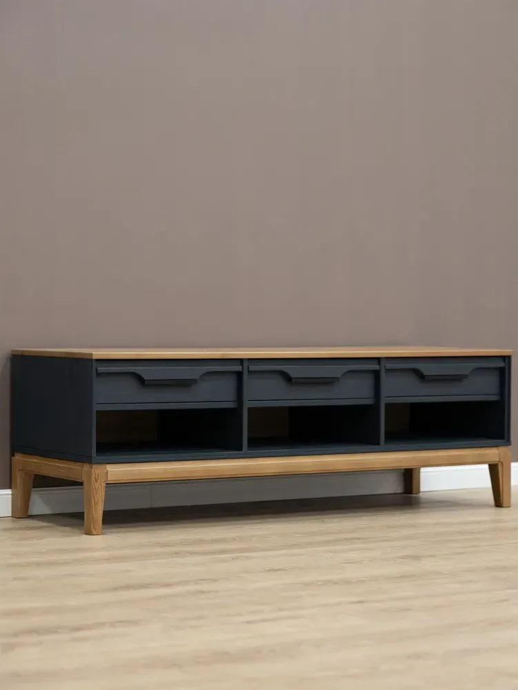 Тумба ТВ с ящиками 03 Гранада серый 7016/антик 24