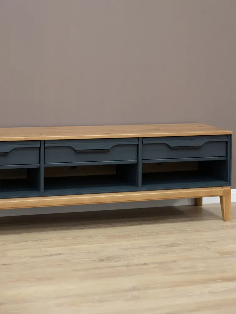 Тумба ТВ с ящиками 03 Гранада серый 7016/антик 24