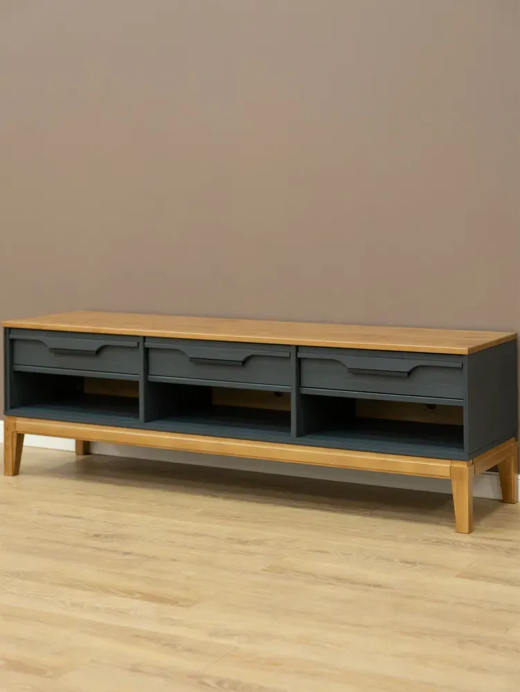 Тумба ТВ с ящиками 03 Гранада серый 7016/антик 24