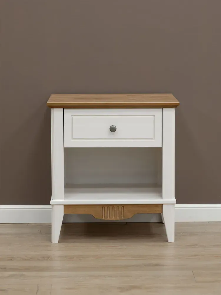 Тумба прикроватная Пенни белый воск/антик 24 (NN новые направляющие)