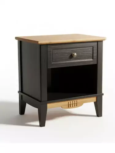 Тумба прикроватная Пенни блэк/антик 24 (NN новые направляющие)