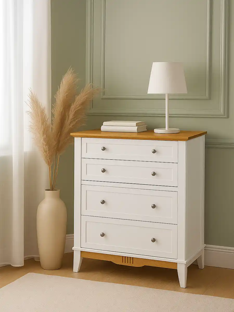 Комод 022 Пенни белый воск/антик 24  (NN новые направляющие)