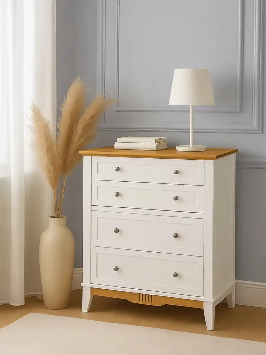 Комод 022 Пенни белый воск/антик 24  (NN новые направляющие)