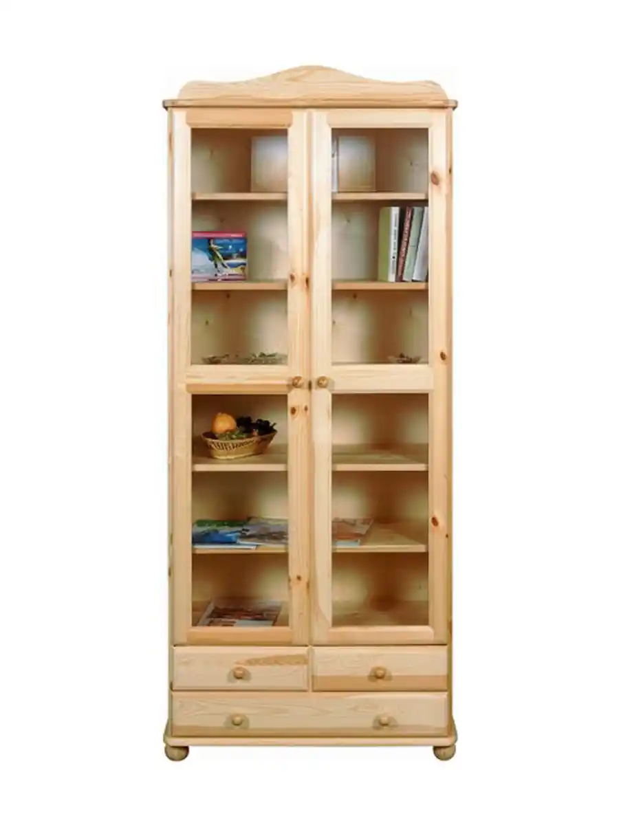 Шкаф книжный стеклянный с выдвижными ящиками Норд 113