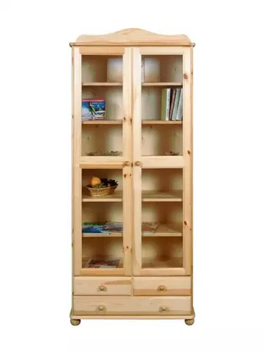 Шкаф книжный стеклянный с выдвижными ящиками Норд 113