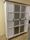 Шкаф для книг «Квадро-С» 422Ф (белый лак-антик 24)