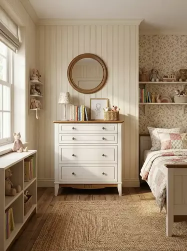 Комод 022 Пенни белый воск/антик 24  (NN новые направляющие)