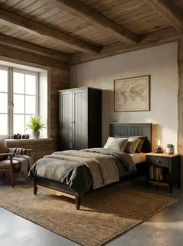 Кровать  Пенни   900х2000  блэк/антик 24  