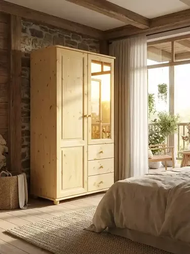 Шкаф двустворчатый с зеркалом ШМЦ-102