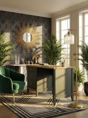 Стол письменный 120 Пенни грин 6020/антик 24 (NN новые направляющие)